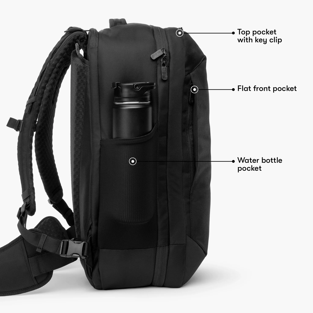 40L Lightweight Clamshell Carry-On Travel Backpack with Weight-Relief Hip Belt