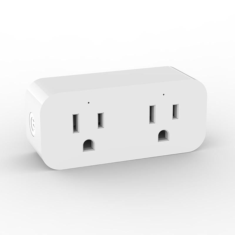 US Dual-outlet WiFi Smart Plug 15A 1800W Fireproof Smart Socket with Overload Protection