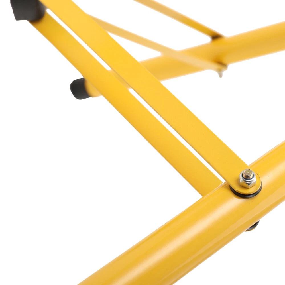Yellow Steel Triangle Tripod Stand Adjustable Height Floor Bracket for Floodlight & Projector