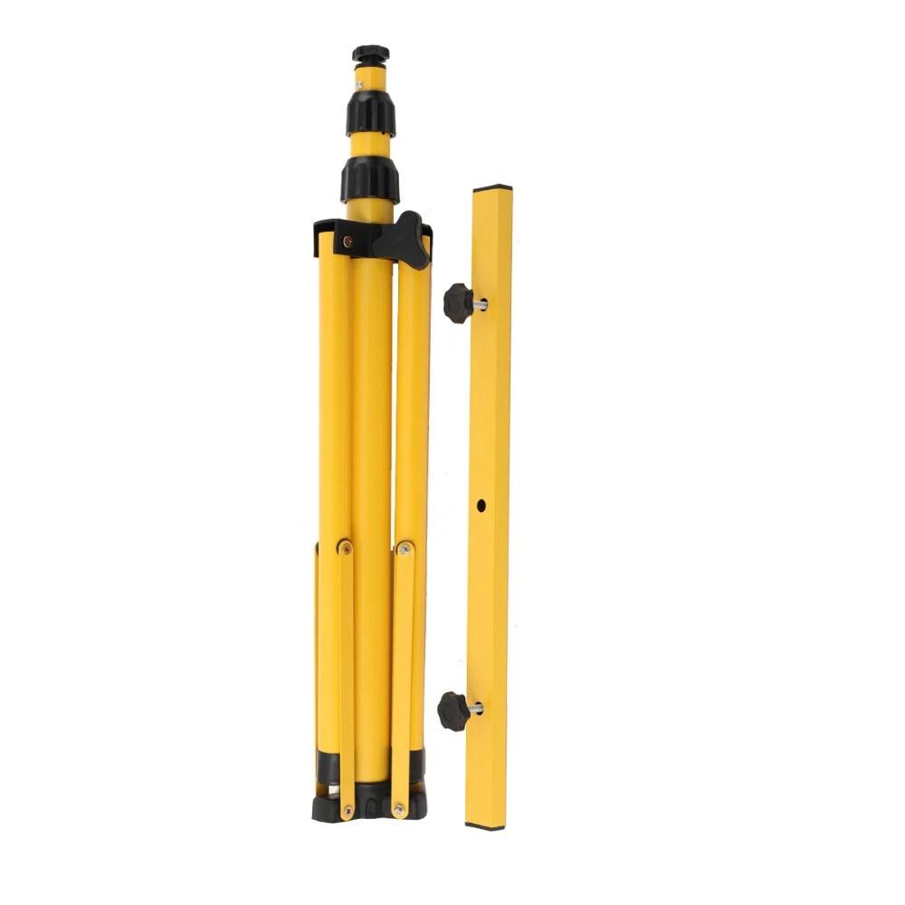 Yellow Steel Triangle Tripod Stand Adjustable Height Floor Bracket for Floodlight & Projector