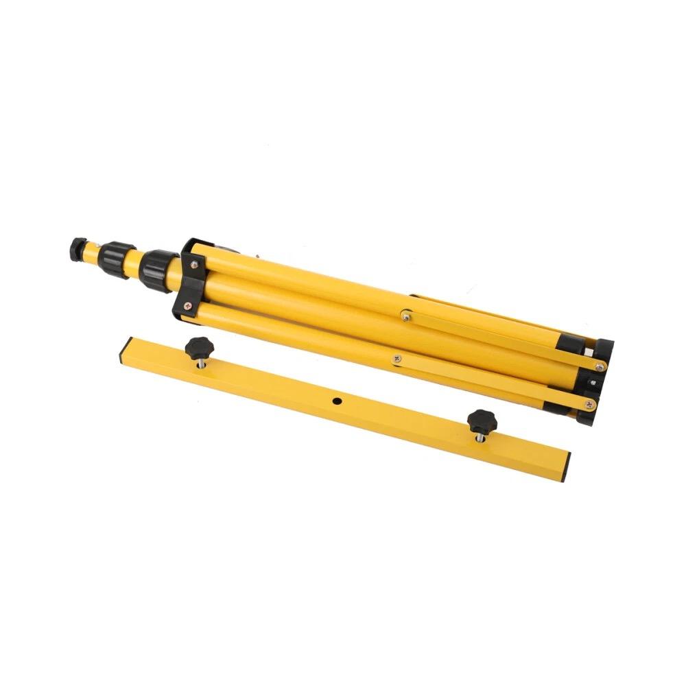 Yellow Steel Triangle Tripod Stand Adjustable Height Floor Bracket for Floodlight & Projector