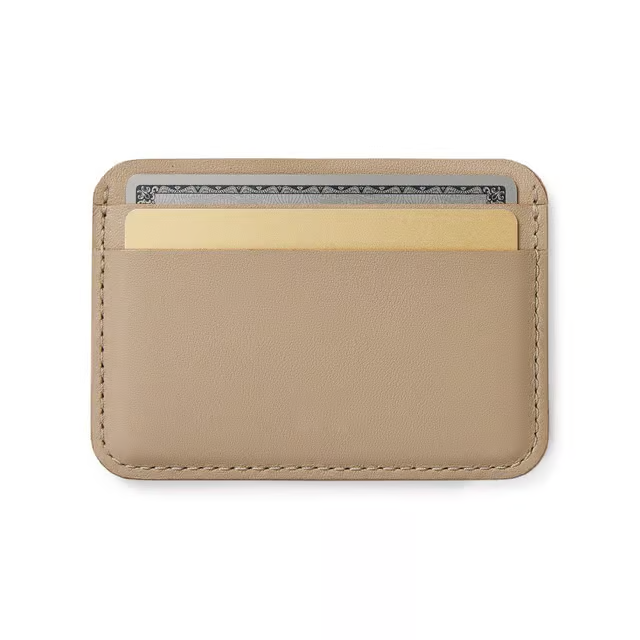 Slim Nappa Leather Card Holder with RFID Blocking & Multi-Slot Storage