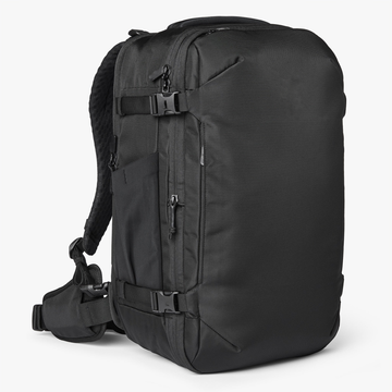 Expandable 20% Clamshell Carry-On Backpack with Adjustable Weight-Relief Hip Belt