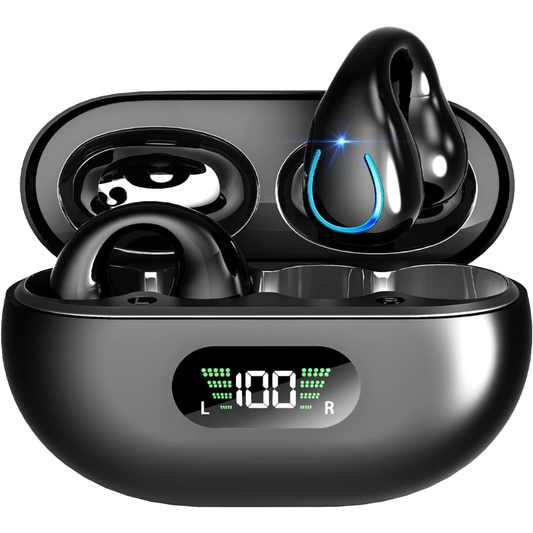 Air Conduction ENC Noise Cancelling Clip-On Sport Earbuds IPX7 Waterproof with LED Power Indicator