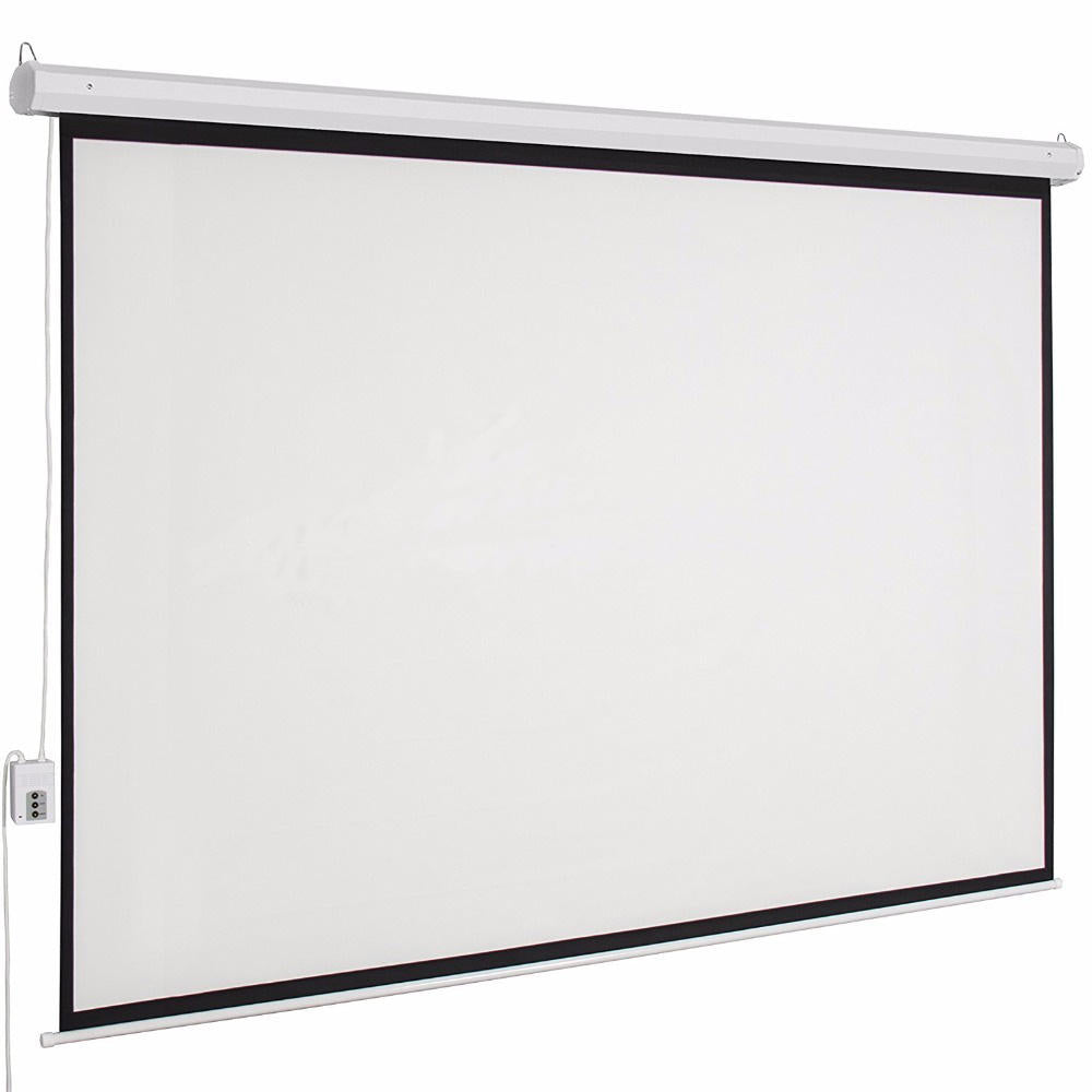 Electric Motorized Auto-Roll Projector Screen 4:3&16:9 Matte White Fabric Projection Screen for Home Office & Classroom
