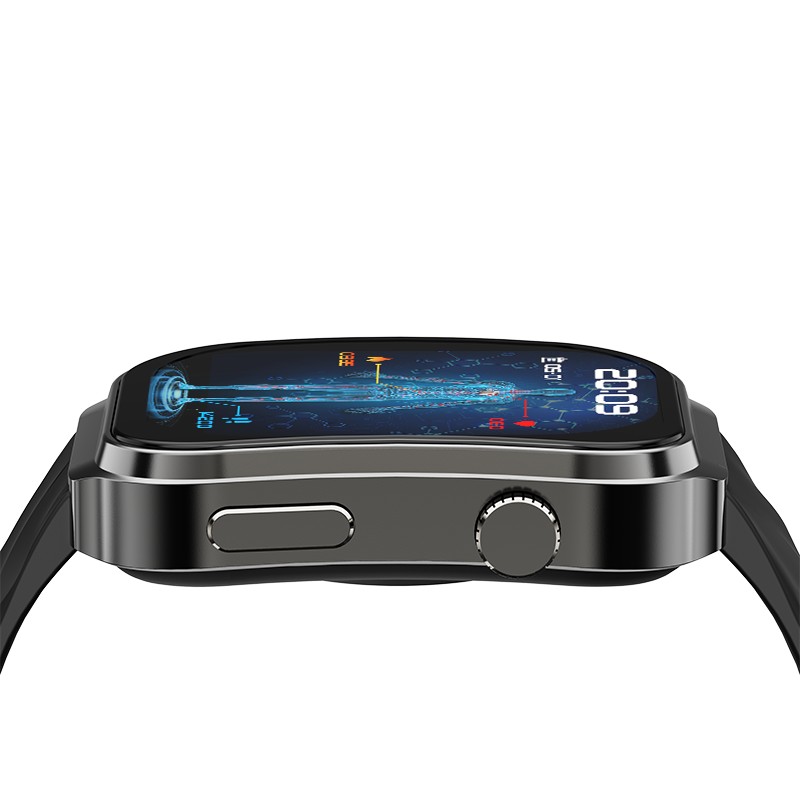 2.2 Inch IPS Curved Screen GPS Sports Smart Watch Alloy Case Silicone Strap Multi-Function Fitness Wristwatch