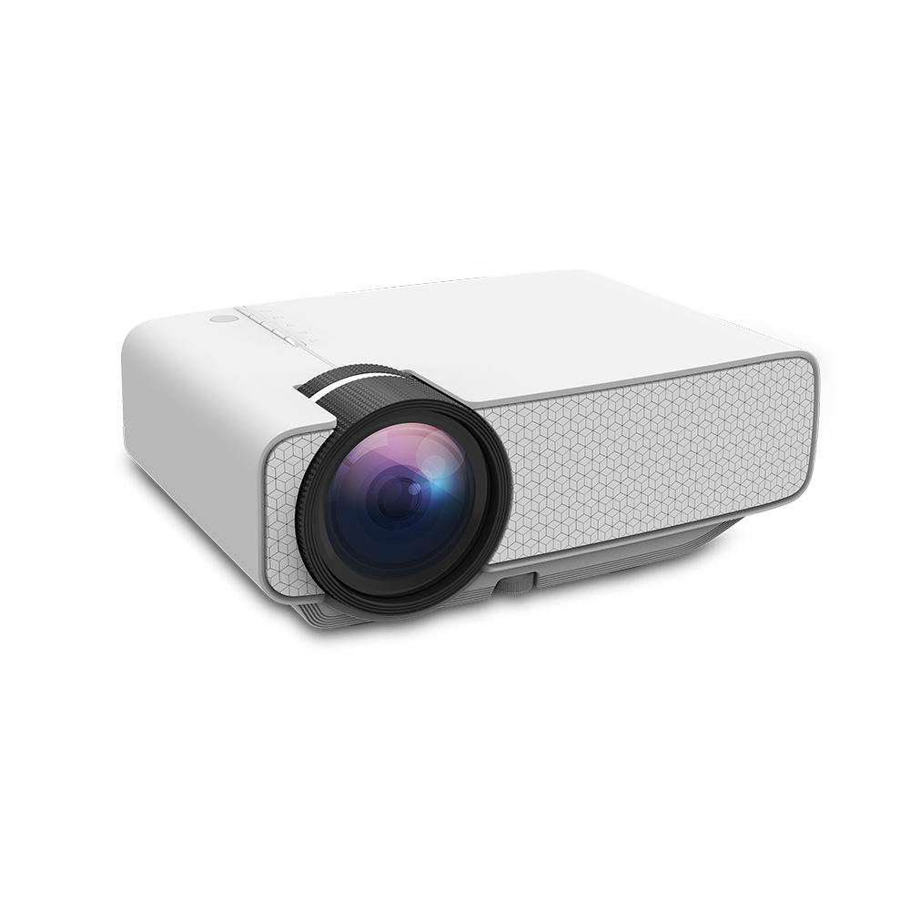 Hexagon Texture Compact WiFi Mini LED Projector 1080P Supported for Home Camping & Classroom Use