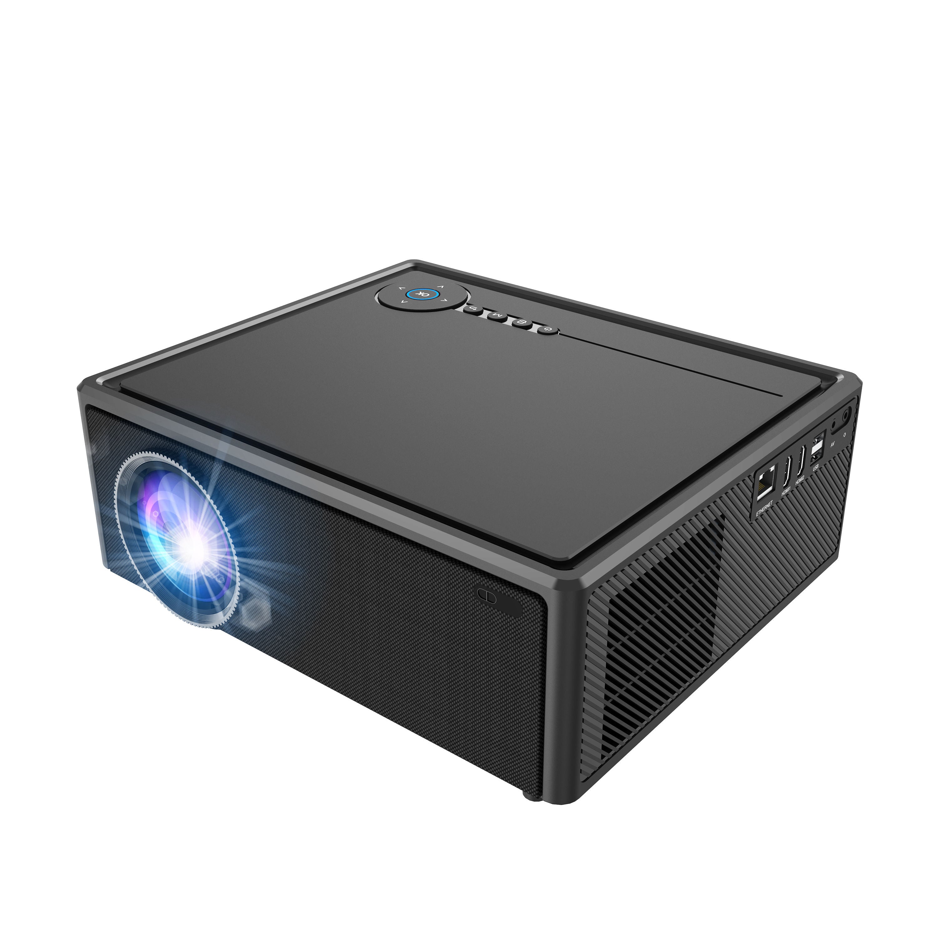 Matte Hard Shell Full HD Android Smart Projector Auto Focus & 4-Point Electronic Keystone Home Theater Projector