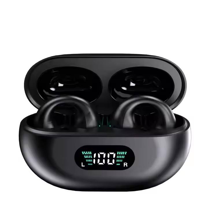 Air Conduction ENC Noise Cancelling Clip-On Sport Earbuds IPX7 Waterproof with LED Power Indicator