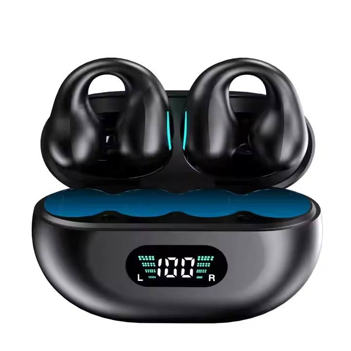 Air Conduction ENC Noise Cancelling Clip-On Sport Earbuds IPX7 Waterproof with LED Power Indicator