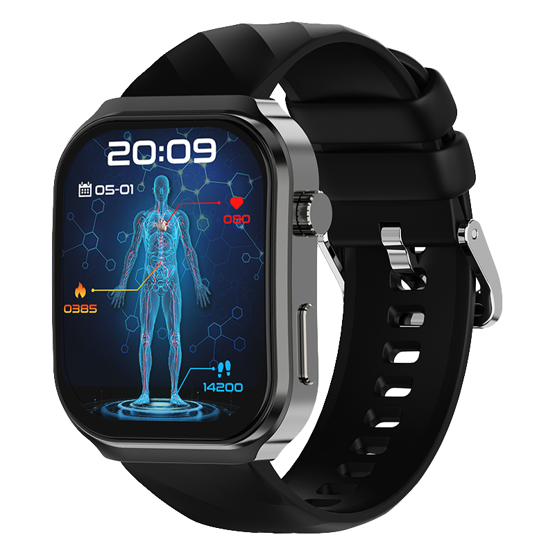 2.2 Inch IPS Curved Screen GPS Sports Smart Watch Alloy Case Silicone Strap Multi-Function Fitness Wristwatch
