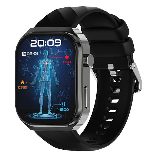 2.2 Inch IPS Curved Screen GPS Sports Smart Watch Alloy Case Silicone Strap Multi-Function Fitness Wristwatch