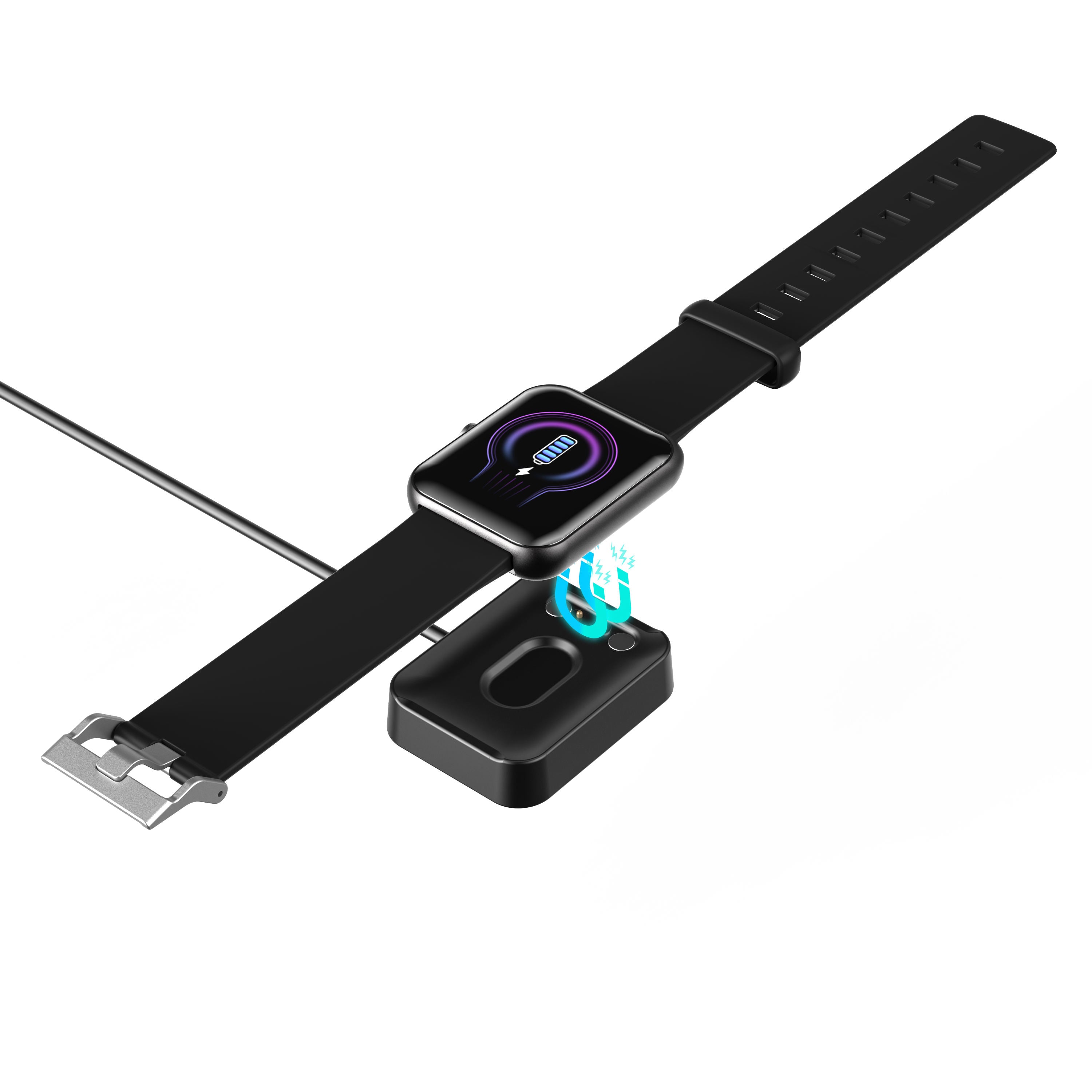 IP68 Waterproof TFT Square Smart Sports Watch Silicone Strap Bluetooth Fitness Tracker