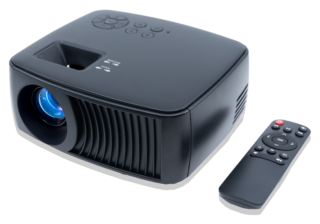 Compact Pocket-Sized 720P LCD LED Projector 90 ANSI Lumen Portable Home Cinema Projector with Built-in Speaker