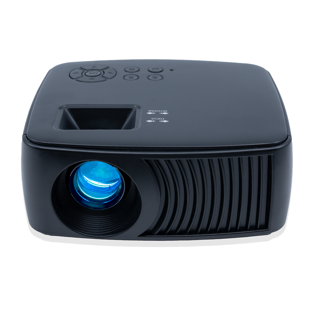 Compact Pocket-Sized 720P LCD LED Projector 90 ANSI Lumen Portable Home Cinema Projector with Built-in Speaker