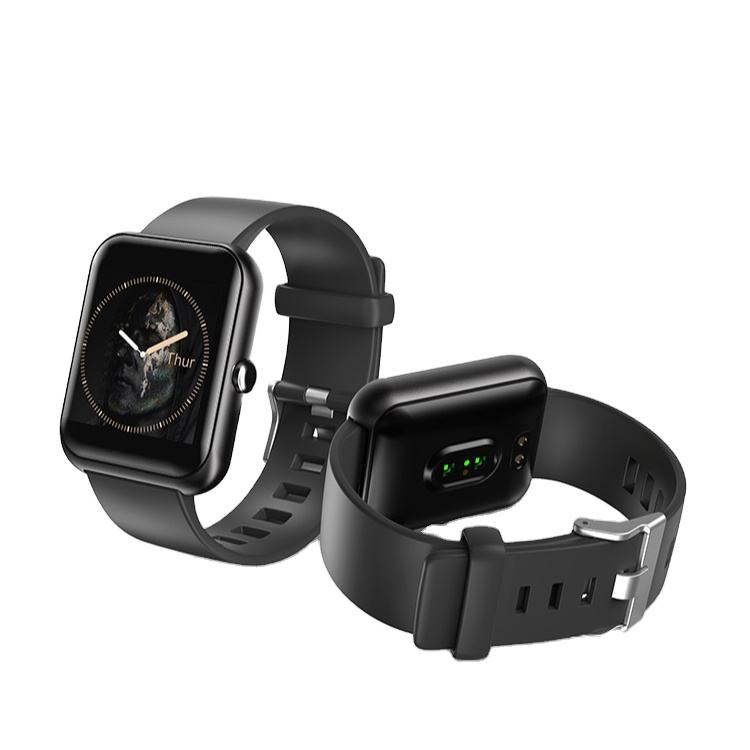 IP68 Waterproof TFT Square Smart Sports Watch Silicone Strap Bluetooth Fitness Tracker
