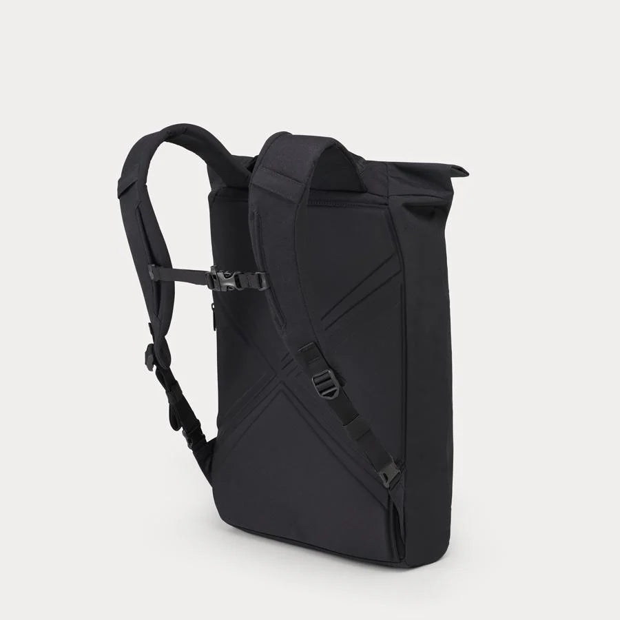 15L Minimalist Rolltop Backpack with Magnetic Closure & Full-Length Quick-Access Zipper